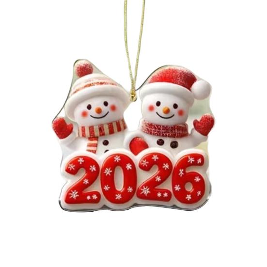 Christmas Ornament Snowman Santa Claus Deer Design Car Rear View Pendant