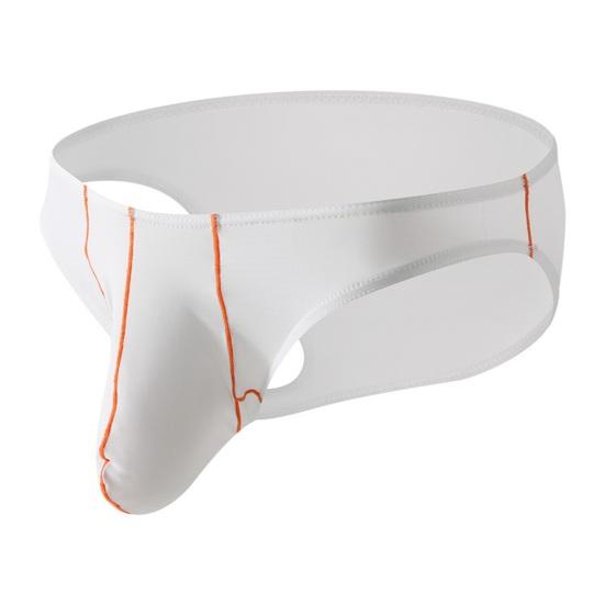 Men Briefs Ice Silk Ultra-Thin Low-rise Elastic Underwear Solid Color 3D Elephant Nose