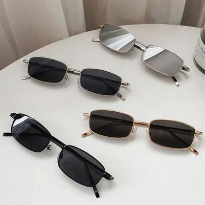 Fashion Small Rectangle Sunglasses Men Women Vintage Square Driving Sun Glasses Luxury Brand Metal Frame Eyewear