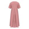 Summer Boho Maxi Dress For Women Fashion V Neck Short Sleeve Dress With Pockets