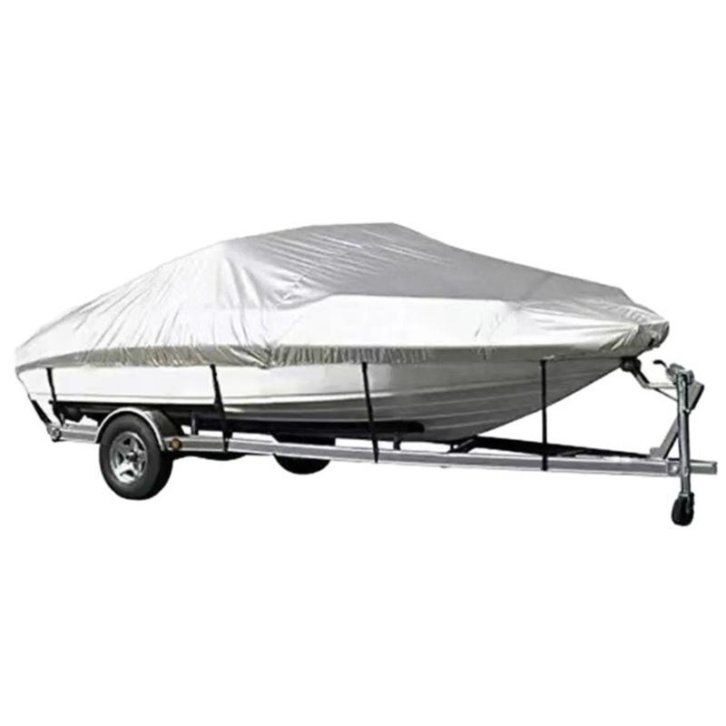 Premium V Hull Boat Cover Constructed From 210D Polyester Fabric For 11 13FT Yachts Long Lasting серебряный