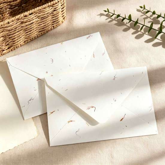 Artistic Stationery for Handwritten Messages 10PCS Petal Art Envelopes, Real Floral Texture Design, Thick Paper Western Style Delicate Envelopes