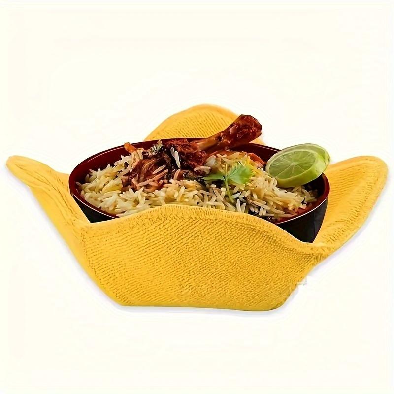 Microwave Bowl Cozy Holders Hot Bowl Towel Pad Reusable Design Anti Scalding Microwave Cover for Home Apartment Kitchen Camping