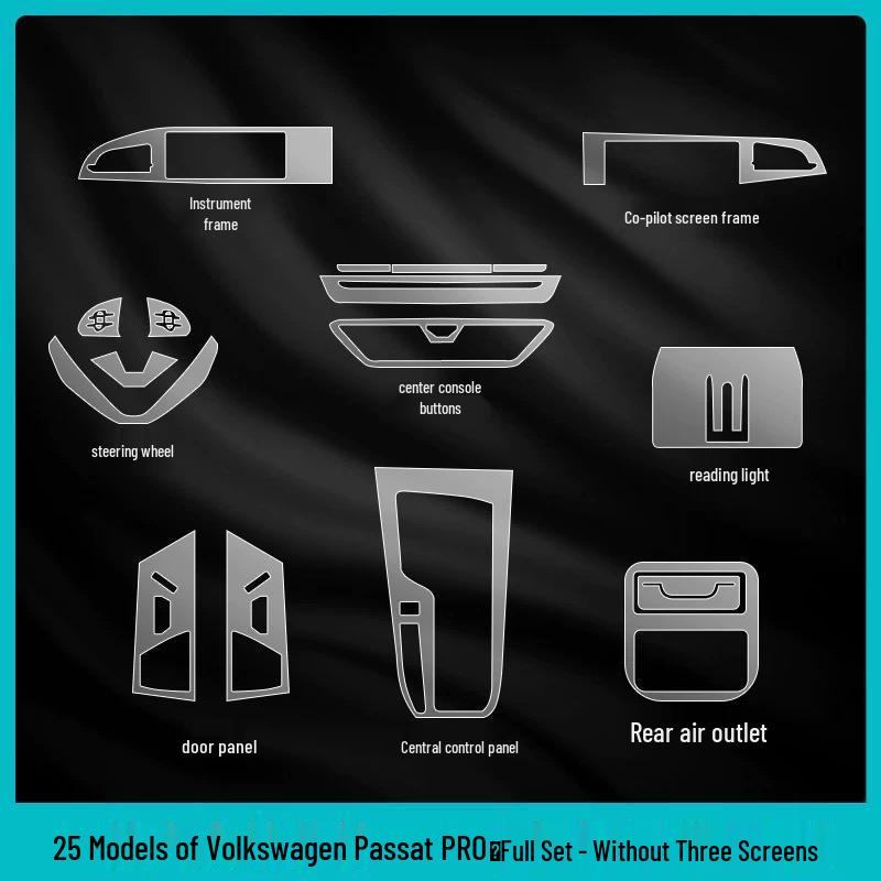 Volkswagen Passat PRO Interior Protective Film for 25 Models: Central Control, Navigation, Gear Shift, Car Decoration