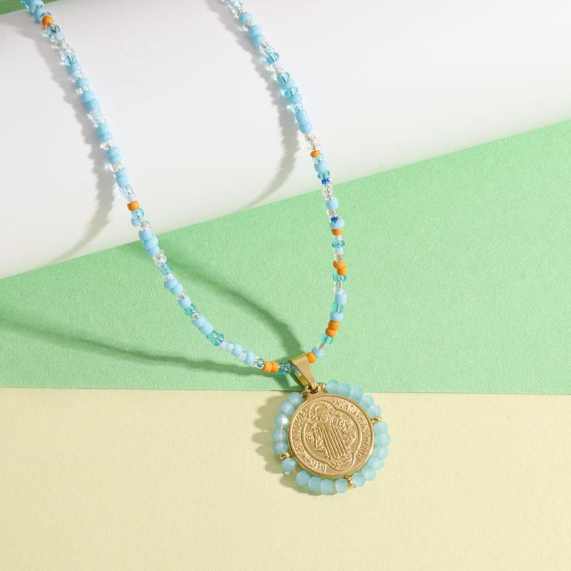 Bracciale Croce di Gesù San Benedetto Catena in Corda Regolabile Intrecciata a Mano Gioielli Cristiani per la Preghiera Fede San Benito per Uomini Donne