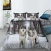Platform Bedding Two Or Three-Piece Set Polyester Fabric Wolf Digital Printing