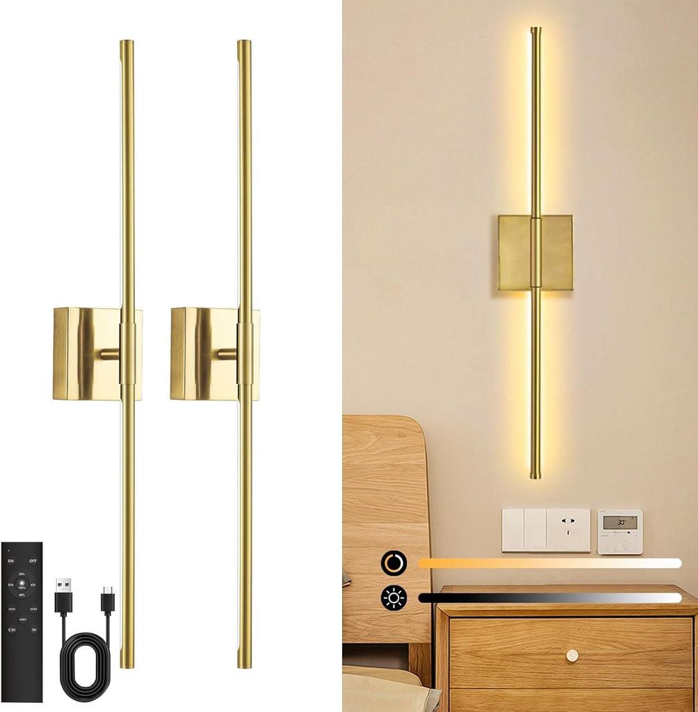 Remote-Controlled Rechargeable Three-Color Wall Light for Living Room, Bedroom, and Stairwell
