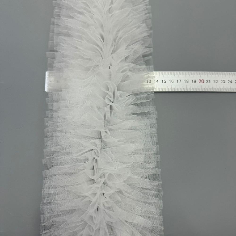 Новая Многослойная Кружевная Сетчатая Отделка Пушистый Волнистый Край Украшение Подола Юбки DIY Зашитое Кружево для Платья белый