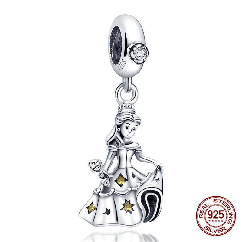 Marvel Disney Snow White Tree Elf Mickey 925 Silver Charms for DIY Jewelry Making Women Gift Bracelet