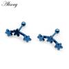 Alisouy 2pcs Fashion Three Flowers Stars Stainless Steel Men Women Ball Screw Ear Stud Earrings Unisex Piercing Jewelry Gift