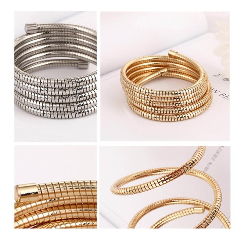 Stapelbarer Mehrschichtiger Armreif Stilvoller Metall Elastischer Schmuck Stapelbarer Armreif Elastisches Armband für Modebewusste Liebhaber