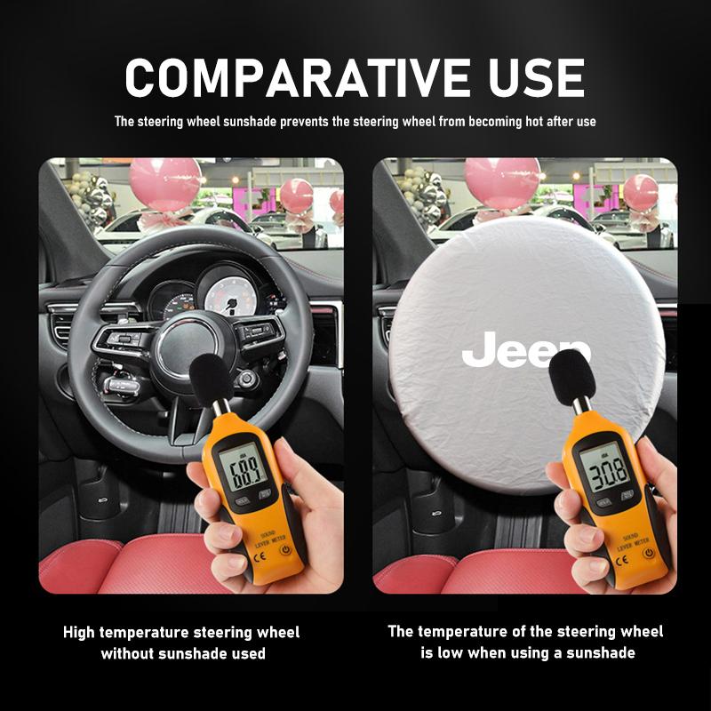 Car Sun Shade Cover Steering Wheel Sun Block Sunshade Heat Insulation For Jeep Compass Renegade Cherokee Wrangler JK Patriot AJW1