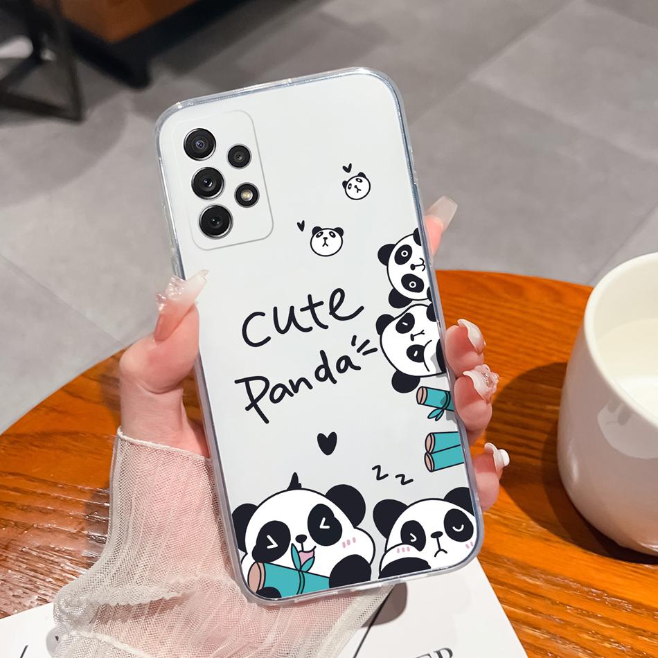 For Samsung Galaxy A72 A73 Case Simple Painted Flower Cover For Samsung A 72 A 73 Soft TPU Silicone Anti Drop Clear Phone Shell