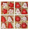 Christmas Celebrations Red White Hanging Decoration Charming Holiday Decor Beautifully Carved Shapes Convenient Hanging String