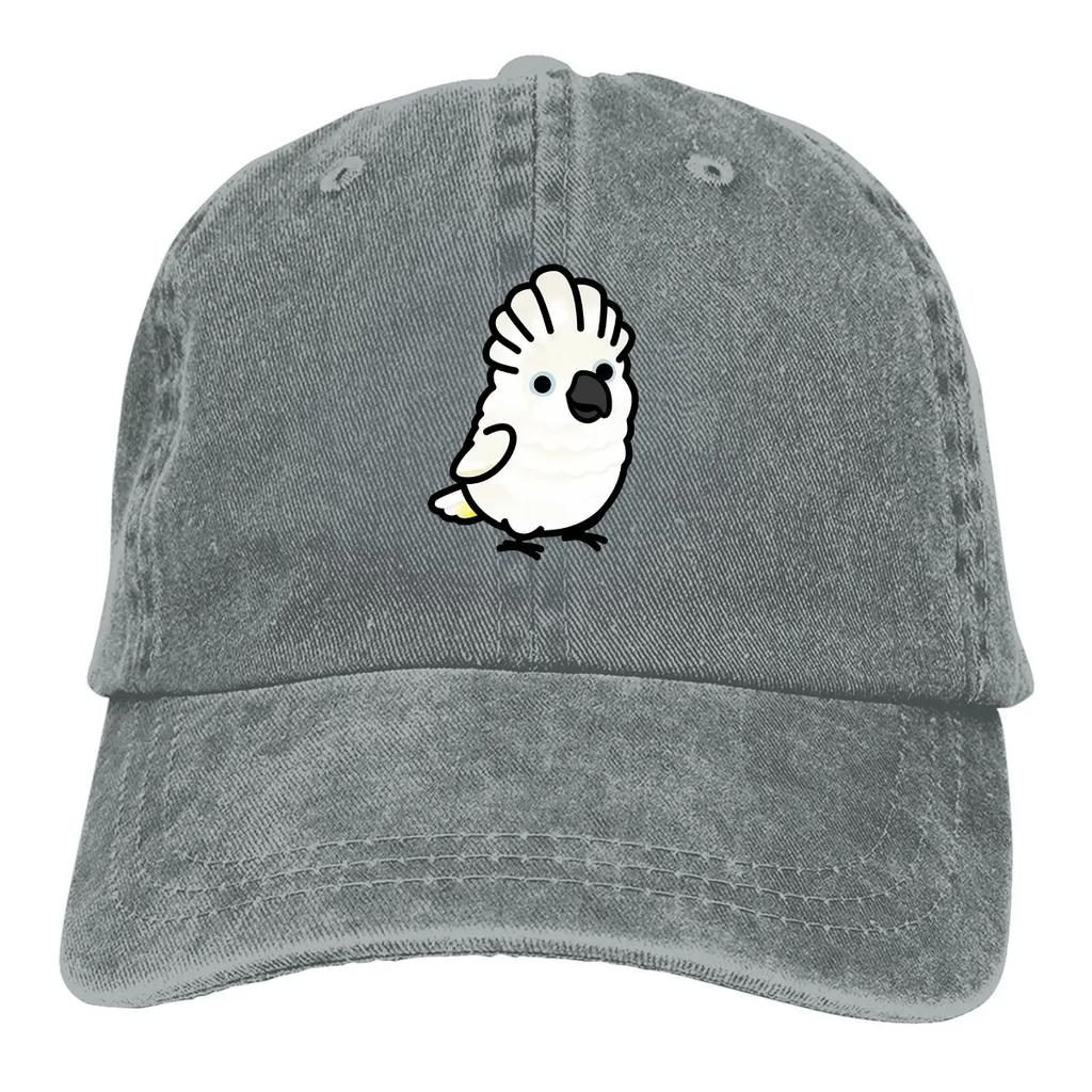 Washed Men's Baseball Cap Chubby Umbrella Cockatoo Trucker Snapback Caps Dad Hat Parrot Birds Pet Golf Hats