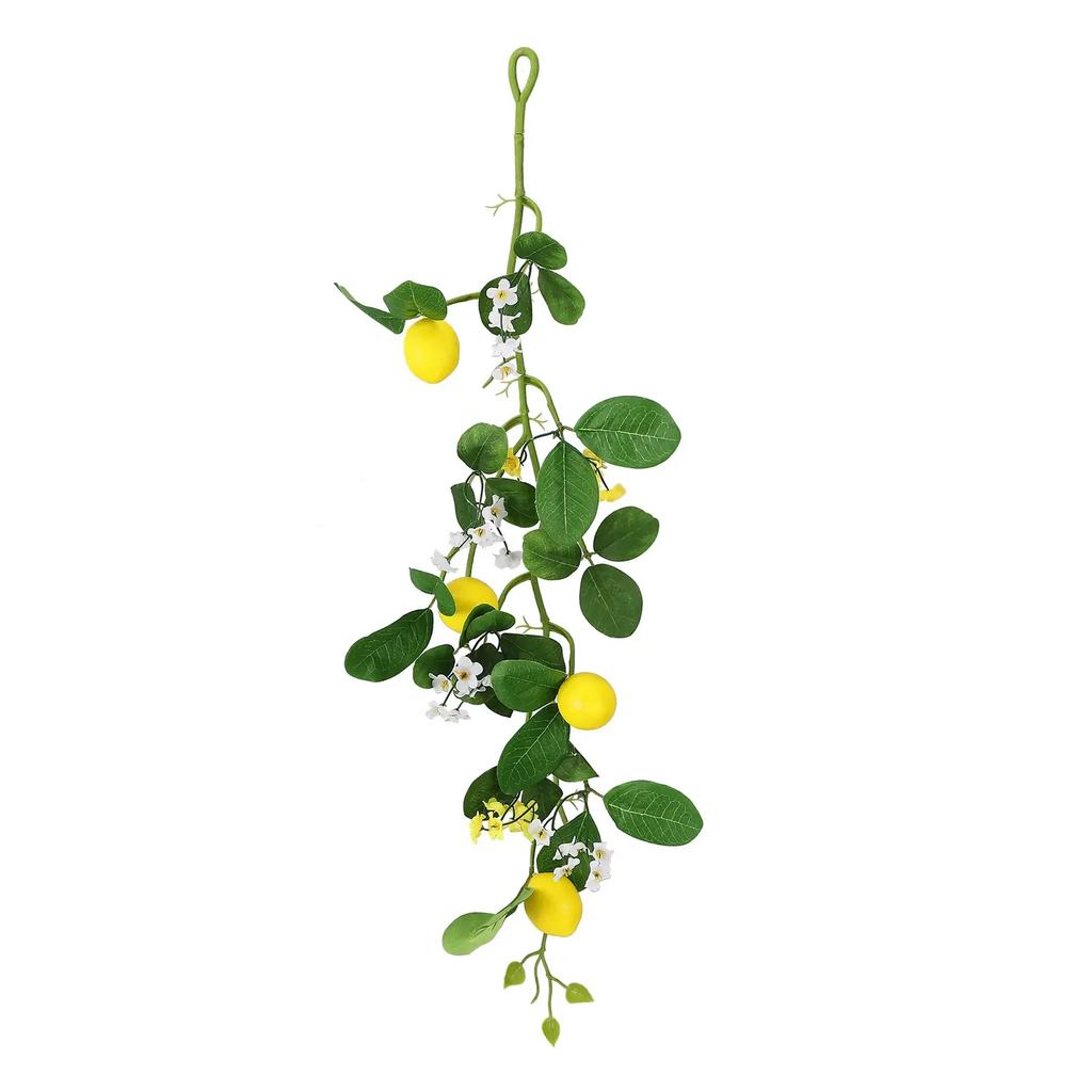 Artificial Greenery Vine With Faux Lemons Front Door Wall Decor Never Wither Vivid Natural Home Pendant Simulation Lemon Rattan