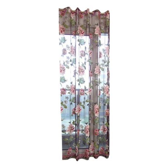 

Шторы Yousheng, эластичные, с цветочным узором, полиэстер, оконные драпировки для гостиной, прозрачные шторы для гостиной фиолетовый