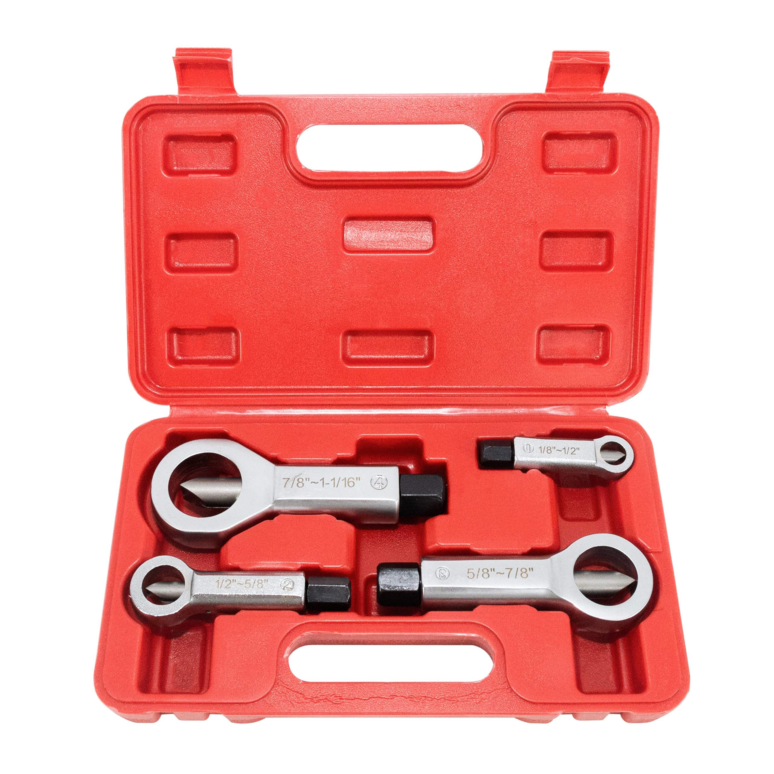 

4-Piece Nut Cutter, Nut Splitter, Nut Breaker, Removal, 9mm-12mm, 12mm-16mm, 16mm-22mm, 22mm-27mm