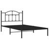 Metal Bed Frame with Headboard Black 107 X 203 Cm