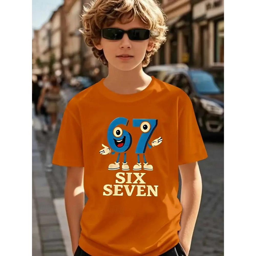 Children's Patterned Soccer Fun No. 67 T-Shirt Crew Neck Short Sleeve