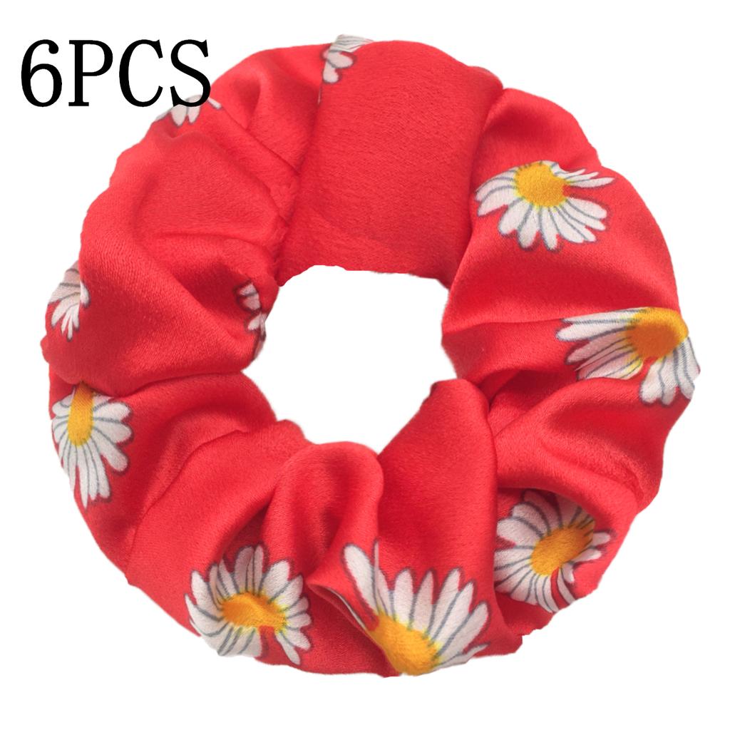 6 Stück/Los Haargummis Elastisches Band Damen Halter Gummiband Zubehör Chiffon Sonnenblume Gänseblümchen Blume Niedliche Kopfbedeckung