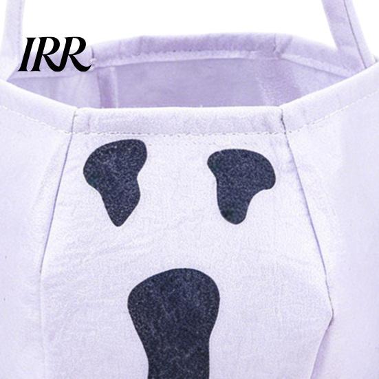 Halloween Bag Cute Treat or Trick with Handle for Kids, Reusable Non Snack Woven Candy Goodie Bag, Soft Handbag Basket Party Favors