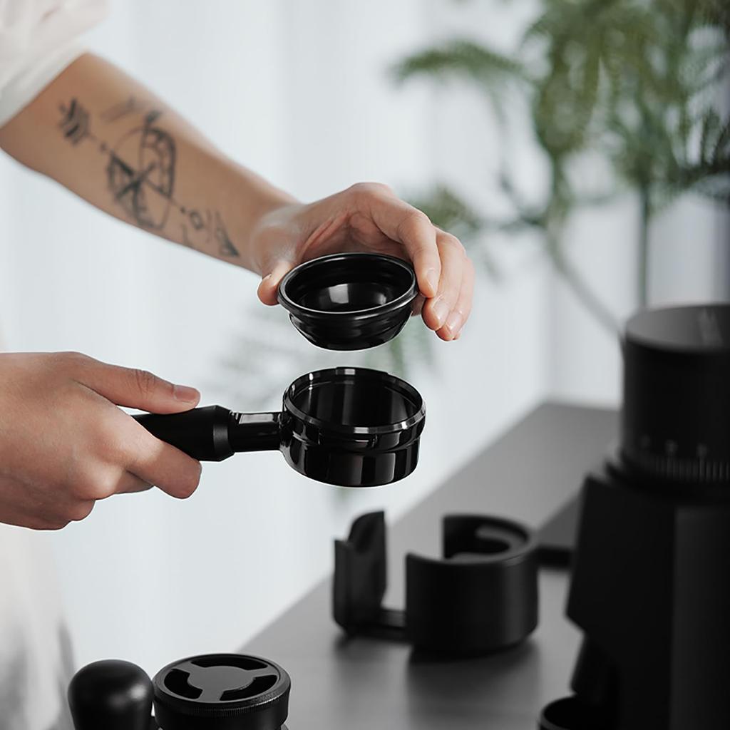 MHW-3BOMBER E61 Portafilter, 58mm, Espresso Bottomless Portafilter, Stainless Steel, Full Metal, Obsidian Series, BP7023L-OS, Coffee Machine Supplies