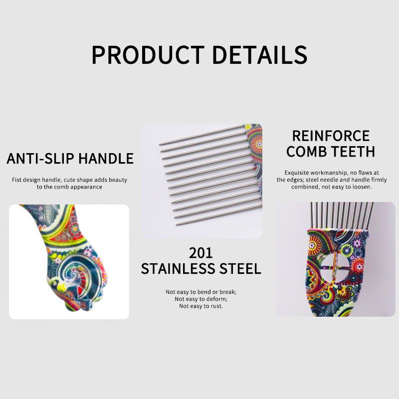 Steel Needle Fork Hair Styling Comb Set