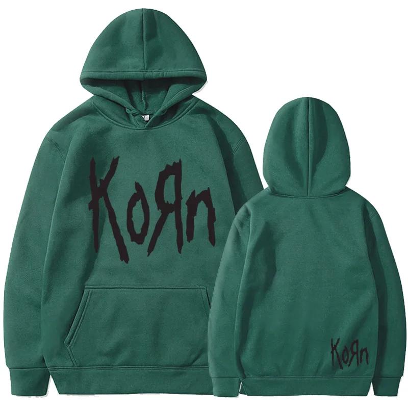 Korn Rock Band Letter Hoodie Men Women Hip Hop Harajuku Hoodies Leisure High Street Sweatshirt Autumn Winter Unisex Sweatshirts