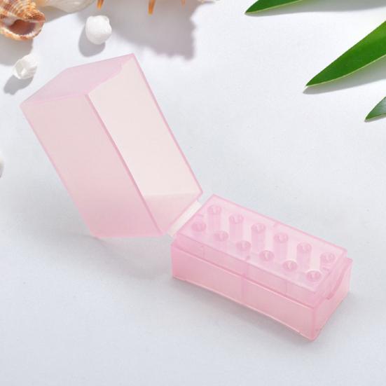 12 Holes Bit Box Large Capacity Buckle Design Dustproof Moisture-proof Manicure Tool Nail Art Drill Grinding Head Bit Display Storage Box