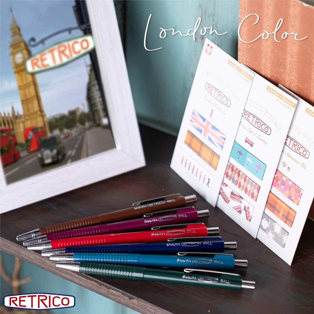 Sakura Crepas Retico Oil-Based Ballpoint Pen 0.4mm Black Ink Deep Blue Pack of 10