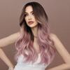 Women's Simulation Wig 60cm Hair Pink and Purple Wig Long Curly Wig Full Headgear Rose Hair Net Headdress Beauty Decoration Wig