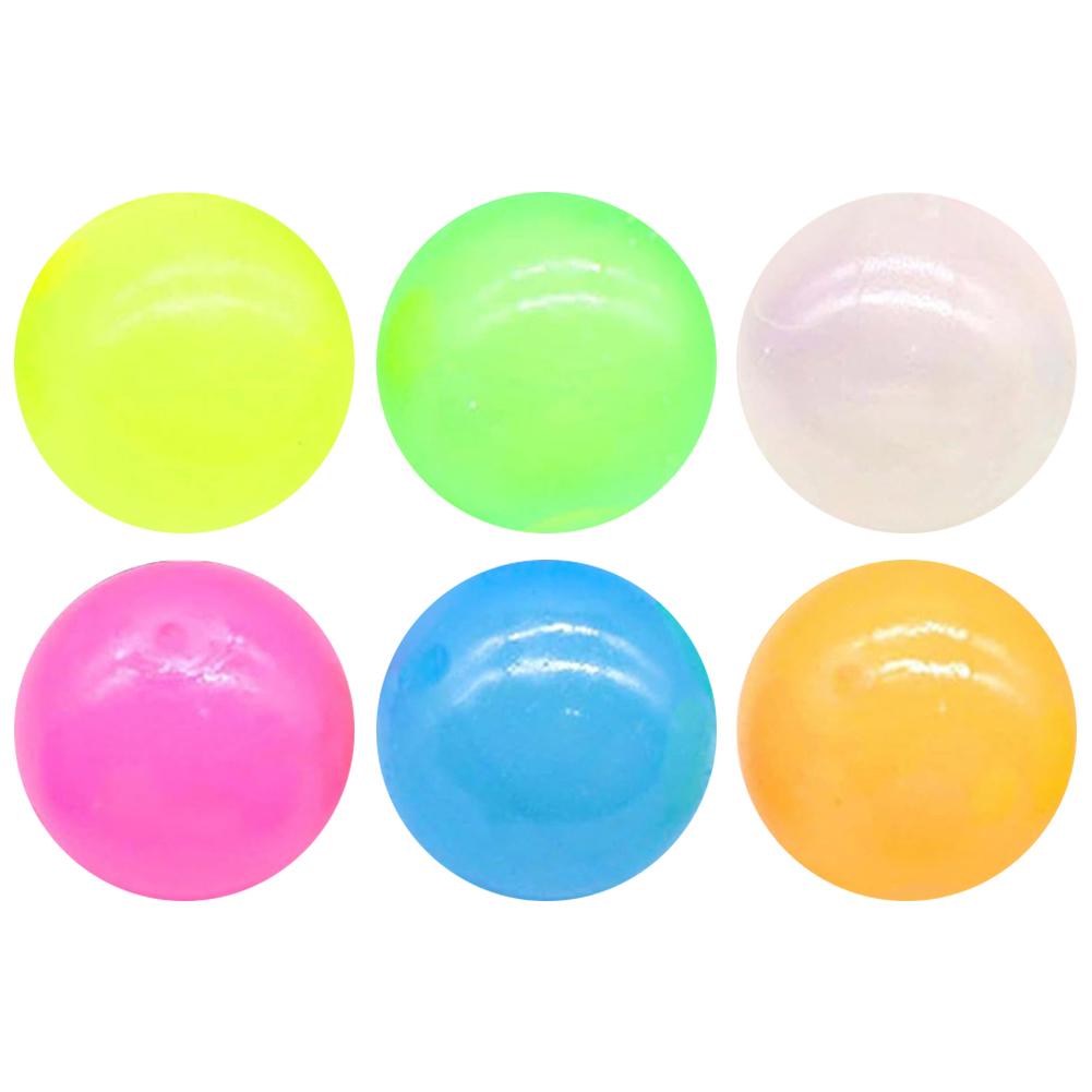 6/12/16PCS Glow in The Dark Sticky Balls Stick To The Ceiling Fun Decompression Fidget Toy Stocking Stuffers for Kids and Adults