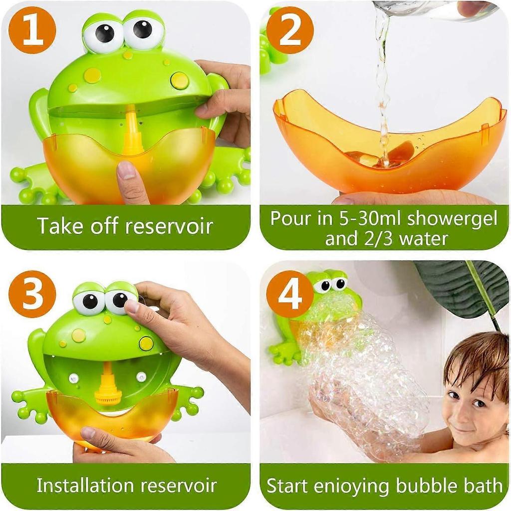 Baby Bath Bubble Toy, Automatic Music Bubble Machine, Blow Bubble Maker, Frog Bath Toy, for Baby Toddler