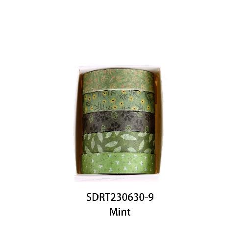 Chunxin Flower Language Boxed Japanese Paper Tape 5*1cm Wide Flowers and Leaves Dividing Line Hand Account Pastoral Flower Tape