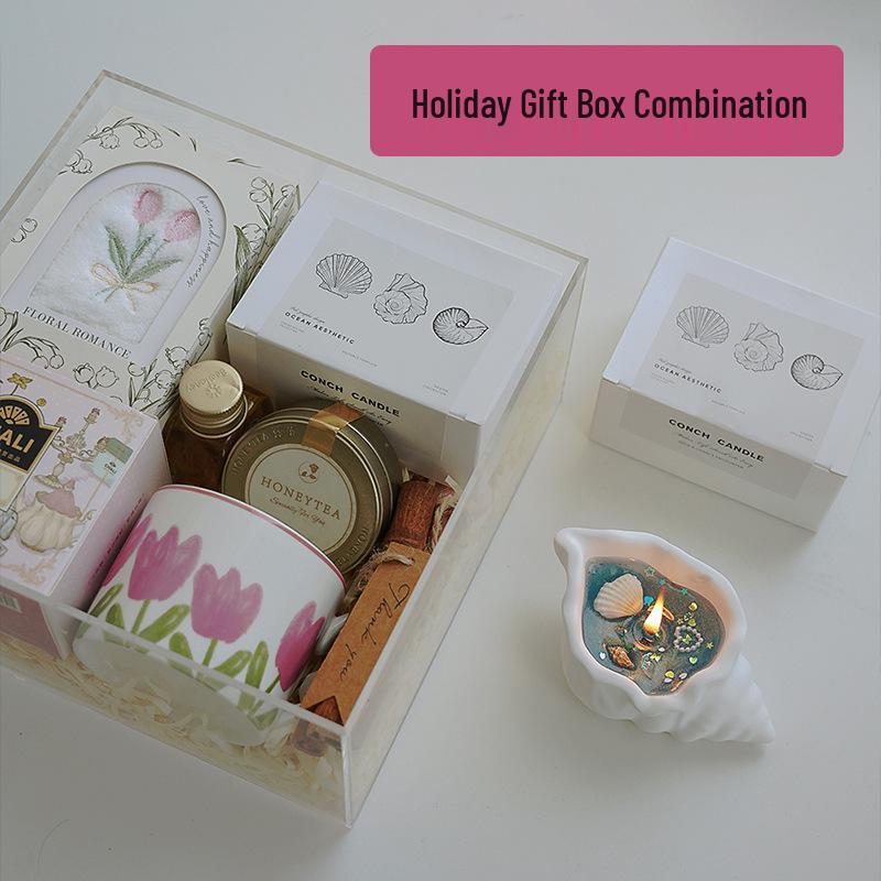 Shell-Shaped Aromatherapy Candle: Handmade Jelly Wax Scented Souvenir Ornament