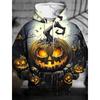 Men Halloween Scary Pumpkin Lantern 3D Print Hoodie Spooky Tree Bat Pullover Sweatshirt Holiday Party Hooded Tops