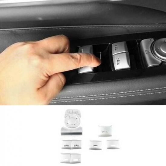 For Cadillac CT5 2020-2024 GL Silver Window Lift Panel Button Cover Trim 11PCS