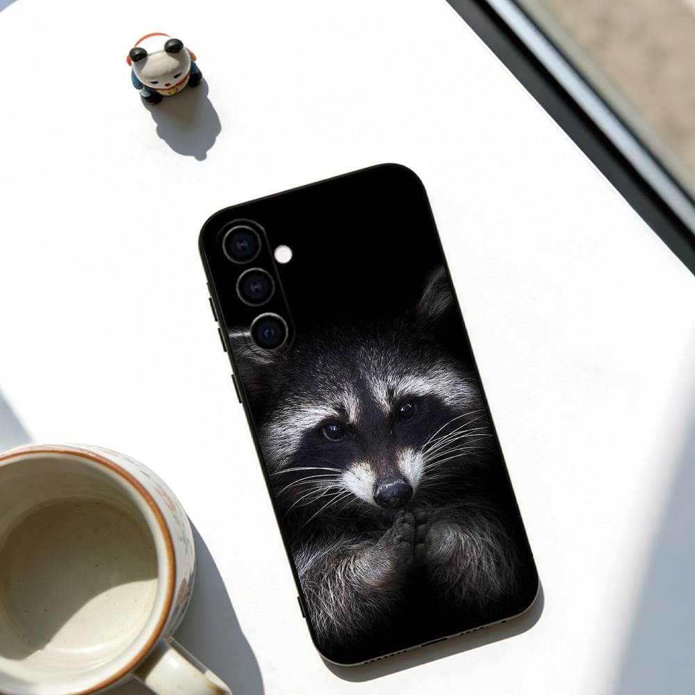 

Cute Raccoon Phone Case For Samsung Galaxy A73,A72,A71,A70,A53,A52,A51,Soft Silicone Black Cover Samsung a31