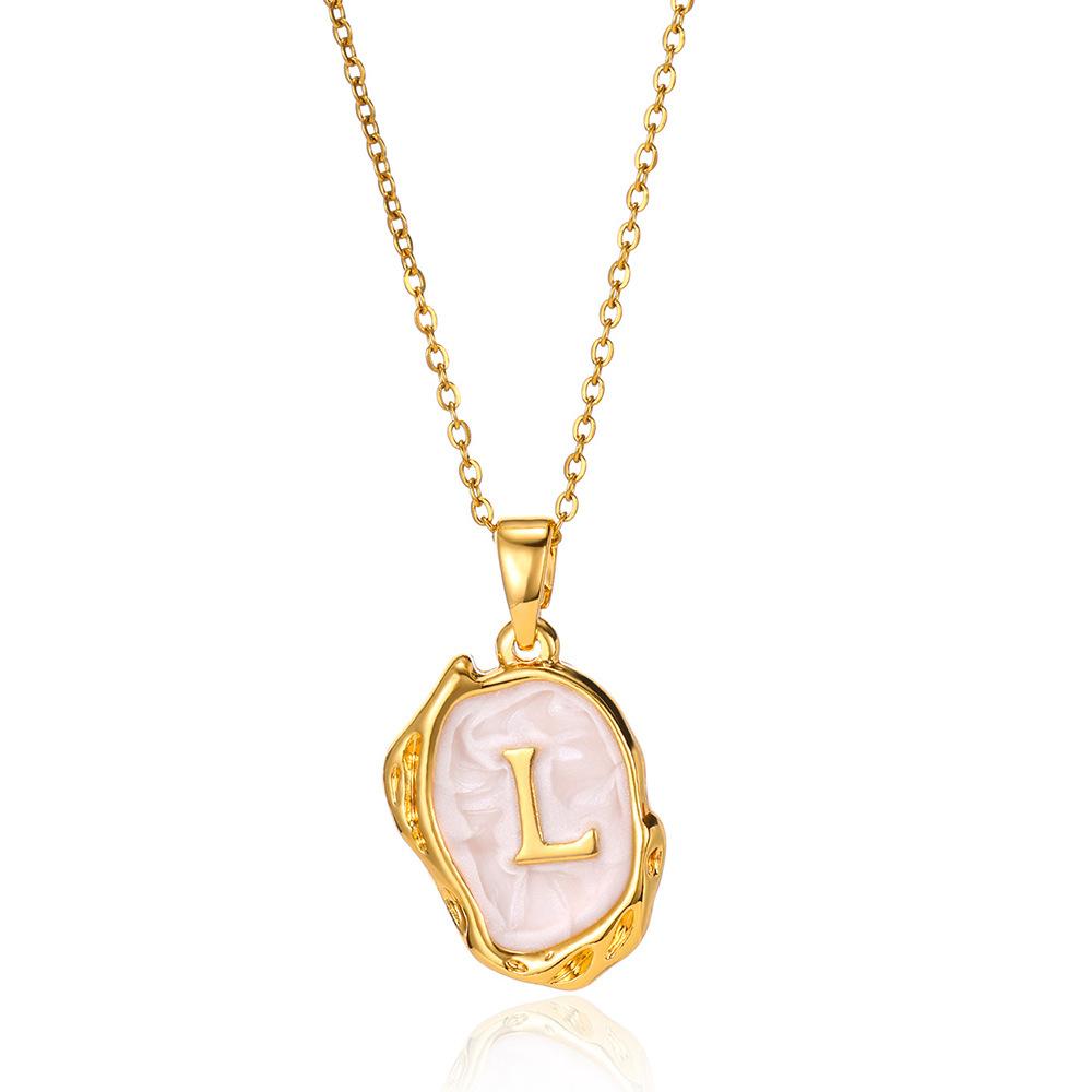 26 Letter Irregular Pendant Ladies 18K Gold-plated Letter Necklace Dating Birthday Gift