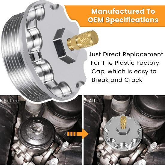 Fuel Filter Cap For Ford 6.0L Powerstroke Diesel 2003-2007 F250 F350 F450 F550 F650 F750 Excursion E150 E250 E350 E450 With Fuel Pressure Port