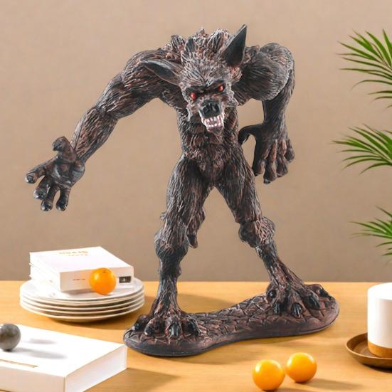 Simulated Sasquatch Figurine PVC Savage Werwolf Animal Model Statue Sculpture Educational Toy Home Office Desktop Decoration Ornament