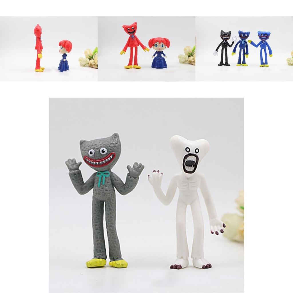 Niet-giftige Poppy Playtime Figuren Huggy Wuggy Model Display Speelgoed Topper Kinder Cadeau 6/8 stuks Set