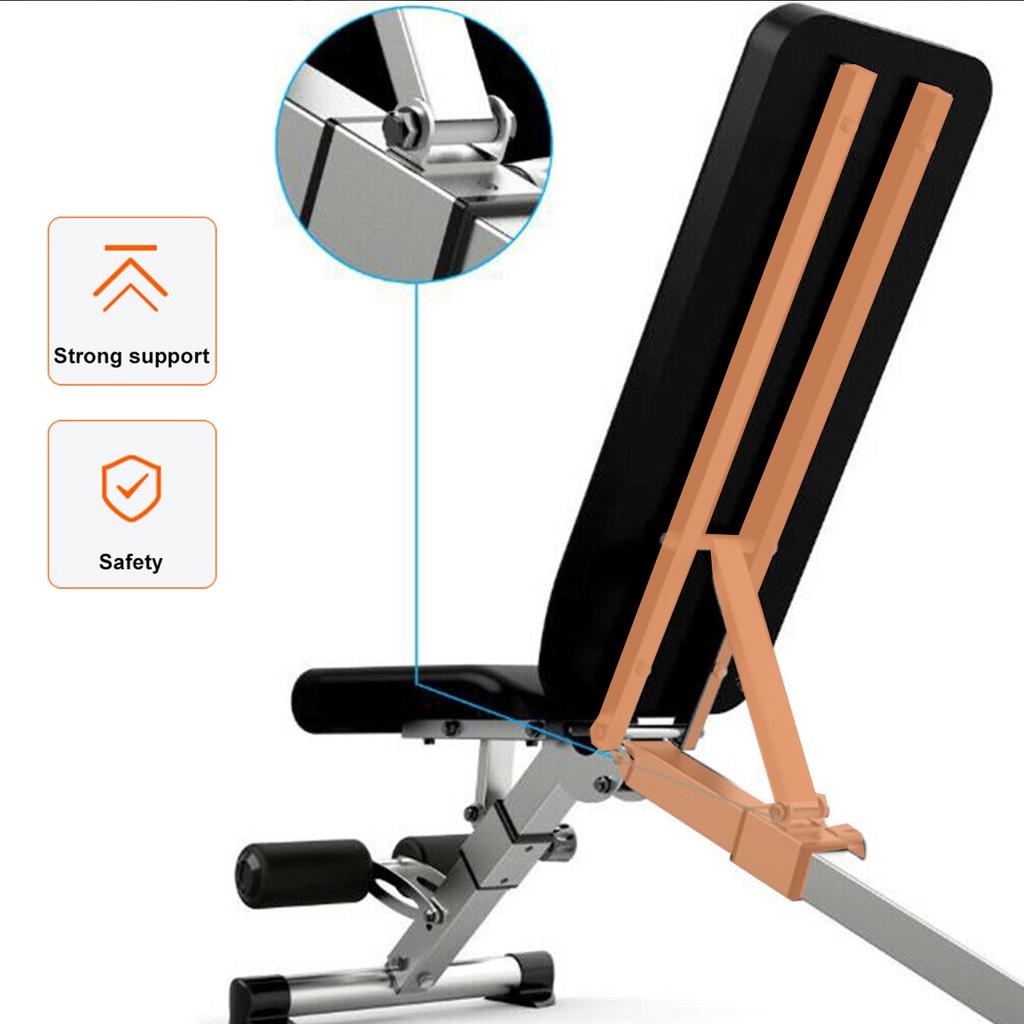 2 in 1 Adjustable Foldable Sit Up Ab Benches Bench Press Dumbbell Stool Board Multifunction Sit-ups Trainer Sports Equipment 82x27.5cm