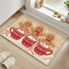 Cartoon Print Santa Claus Hallway Mat The Gingerbread Man Festival Door Mat  Bedroom