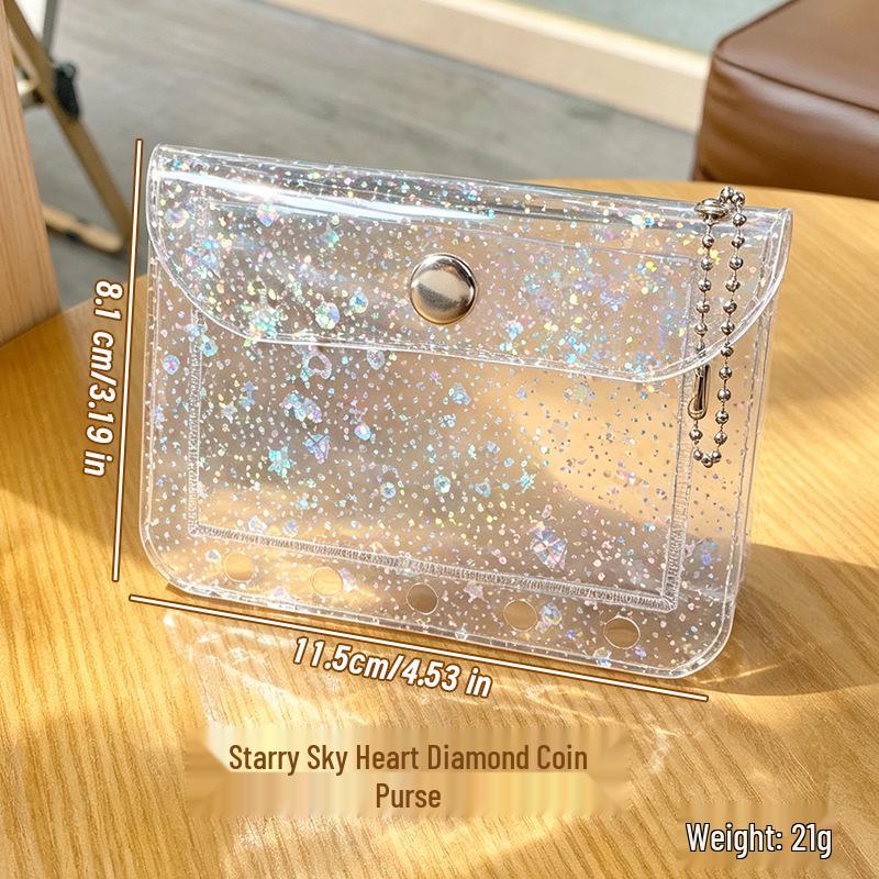Upgraded A8M5 Double-Sided Loose-Leaf Card Holder & Transparent Coin Purse