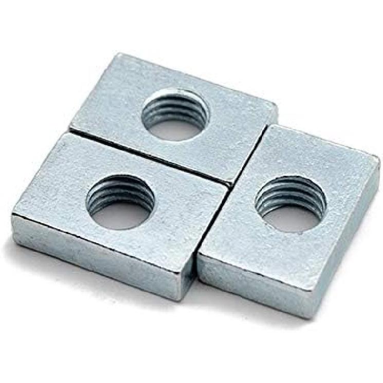 NUTW-49883 50pcs Square Nut M3 M4 M5 M6 M8 Rectangular Nuts GB39 Aluminum Profile Accessory Slider Block Thin Carbon Steel Countersunk Nut - (Size: