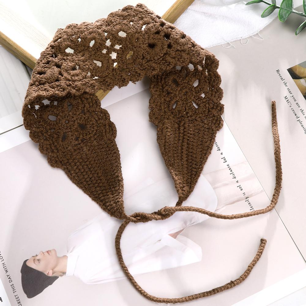 Nieuwe Haak Haarband Dames Sjaal Effen Kleur Breien Hoofdbanden Bandana's Brede Elastische Haarbanden Mode Accessoires