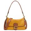 Tabby 26 Color Block Classic Buckle Closure Leather Shoulder Bag Women Shoulder Bag Gold Brown C5261-B4SZ9