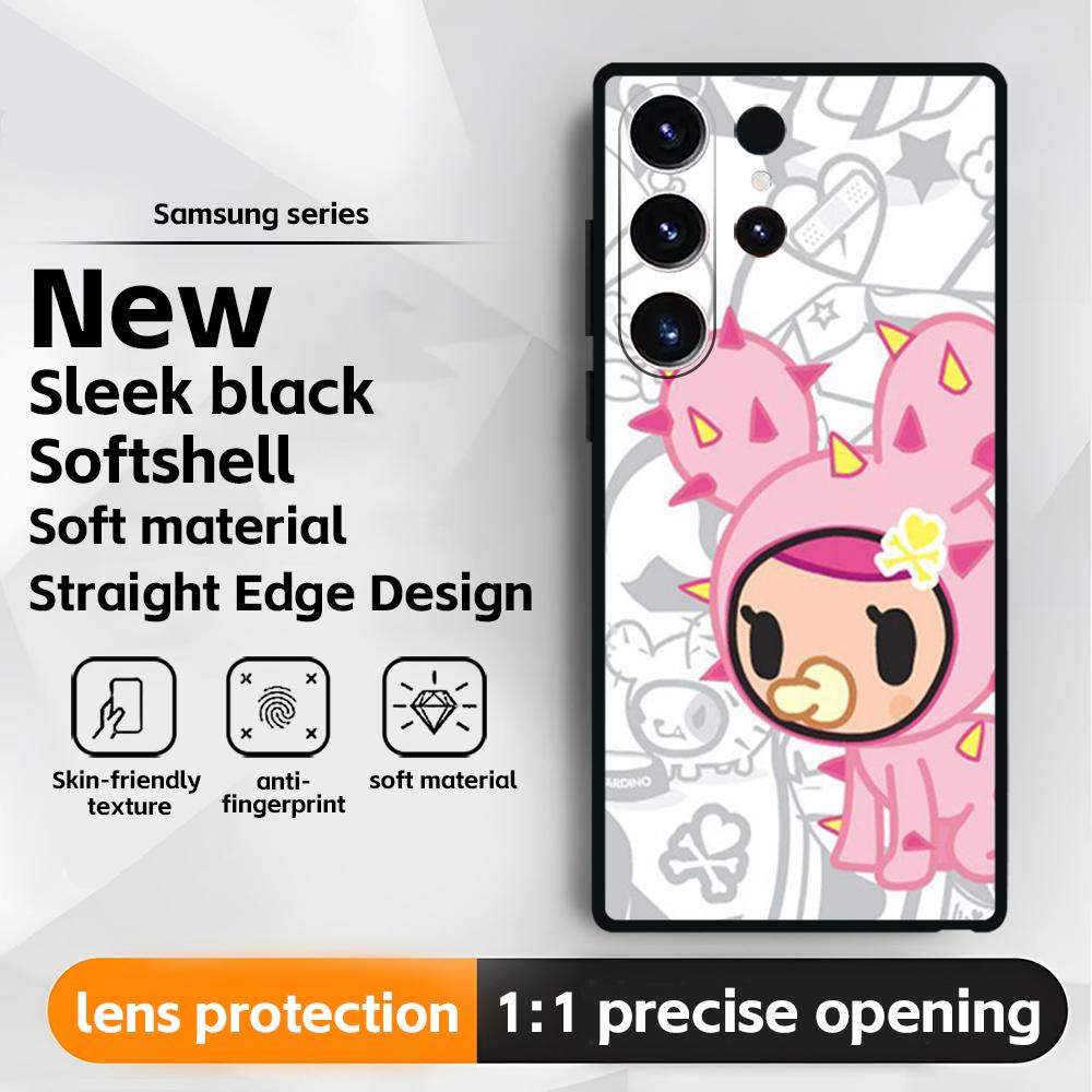 Japan Cute T-Tokidoki Phone Case For Samsung Galaxy S25 S24 S23 S22 S21 S20 Plus Ultra Note20 Soft Black